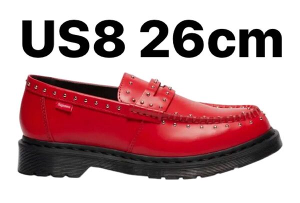 26cm Supreme × Dr.Martens Studded Penton Loafer "Red"
