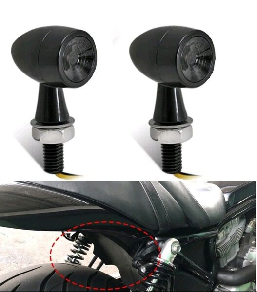 車検対応 バイク LED ミニ ウィンカー 汎用 小型 極小 ウインカー スモーク 2個