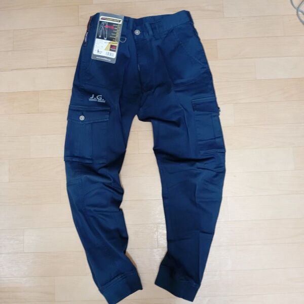新品 L ストレッチ インディゴ ジョガーパンツ カーゴパンツ