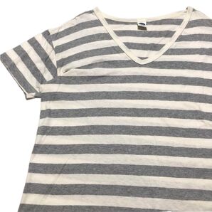 【美品】walla walla sport ワラワラスポーツ Vネックボーダーカットソー USA製 M 半袖Tシャツ アメリカ製