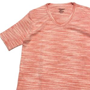 【美品】ABAHOUSE アバハウス Vネックカットソー 日本製 M 半袖Tシャツ 杢調ピンクグレープ アメカジ 霜降り トップス