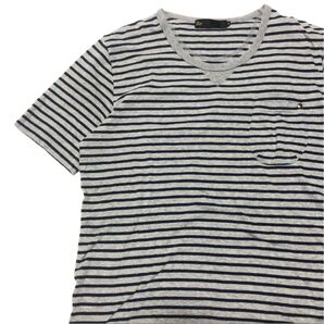 【極美品】アールイーメイドイントウキョウジャパン ボーダーポケットTシャツ 日本製 M 半袖カットソー 前V ビンテージレプリカ