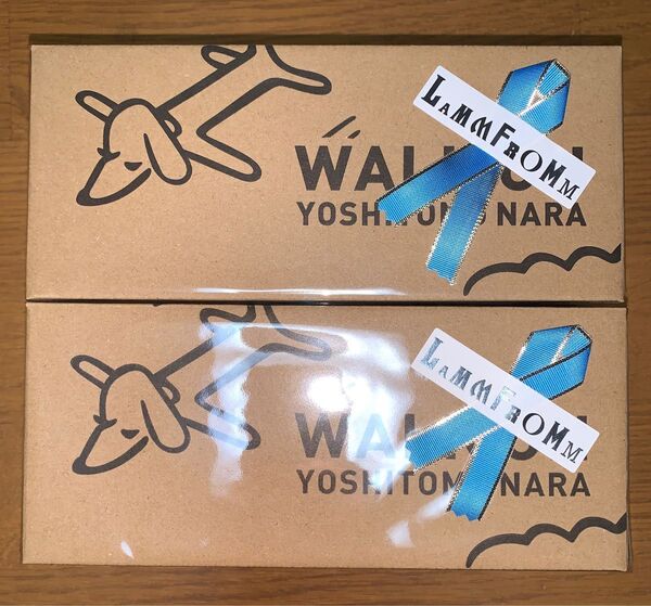 新品未使用 奈良美智 パタパタクロック WALK ON ブルー × 2個 置時計 Nara Yoshitomo