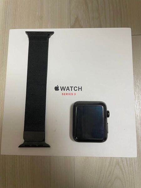 【純正】Apple Watch シリーズ3 42m ミラネーゼループ スペースブラック ステンレススチール