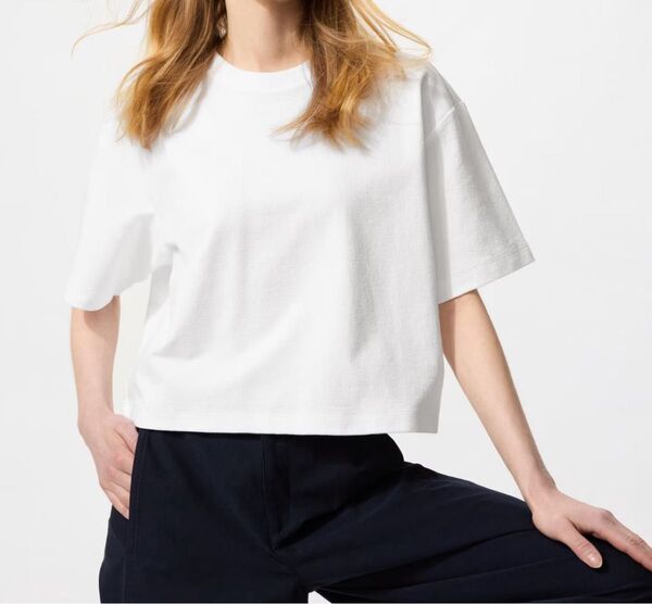 新品タグ付 UNIQLO ユニクロ テクスチャージャージーT ホワイト 白 S レディース 半袖 Tシャツ 完売品 クルーネックT