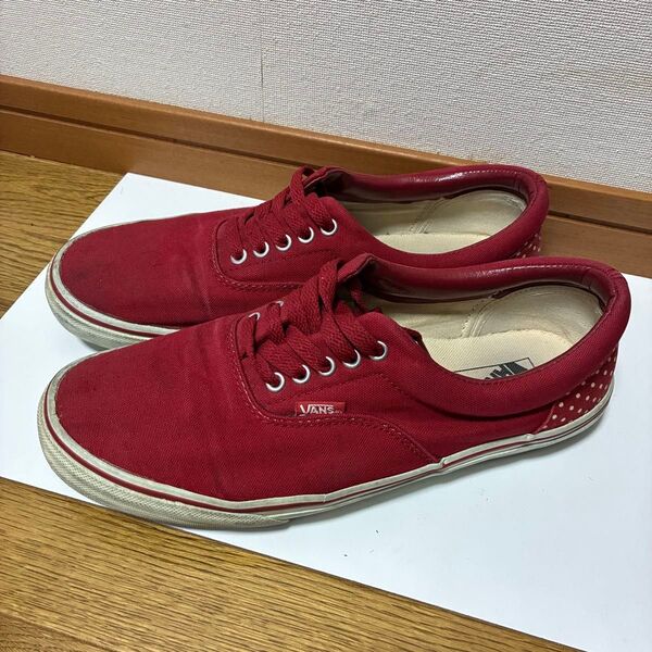 VANS バンズ V95CL LNR 27.5cm 赤 レッド ドット スニーカー スリッポン キャンバス エラ ERA
