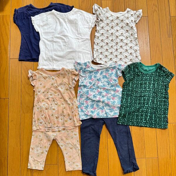 ユニクロ 100 マリメッコ ポール&ジョー Tシャツ 半袖 レギンス UNIQLO 半袖Tシャツ 女の子