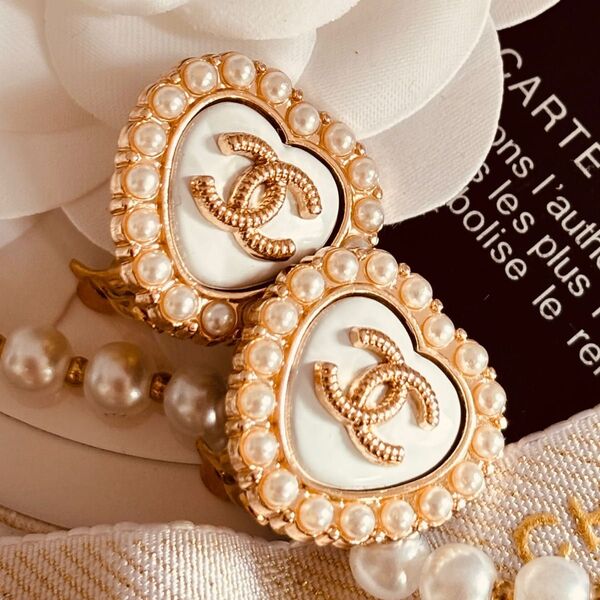 CHANEL シャネル イヤリング ヴィンテージ ココマーク パール ハート