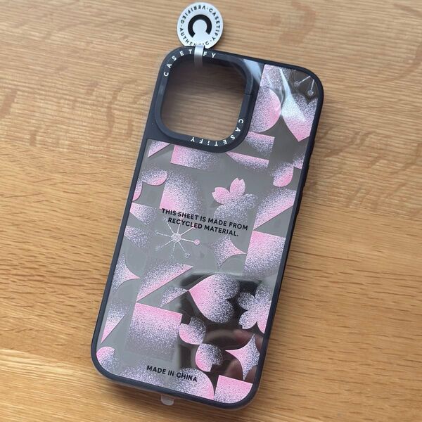 Casetify iphone16promax ミラーリングスタンドケース 桜 Pink Geometric Sakura