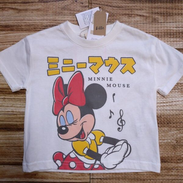 新品 未使用 リトシー ミニー 夏 半袖 Tシャツ 女の子 白色 80