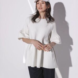 CADUNE ニット チュニック ペプラム フリルスリーブ 川上桃子さん コラボ