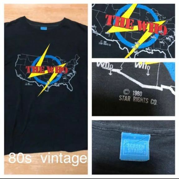 希少 80s The who 全米ツアー Tシャツ コピーライト入り　バンT