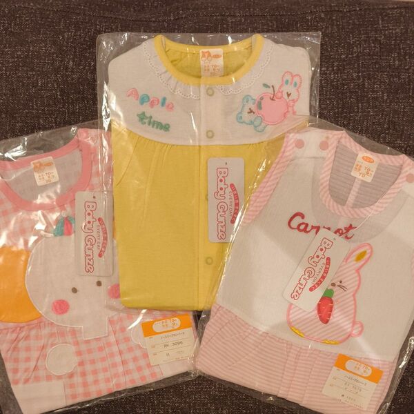 新品 3枚セット ロンパース 70cm 半袖 ノースリーブ カバーオール ベビー服