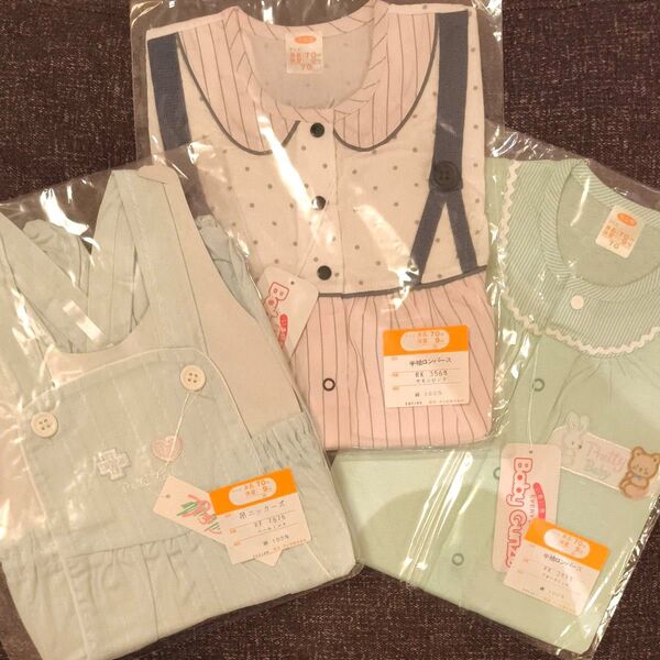 新品 3枚セット ロンパース 70cm 半袖 カバーオール ベビー服