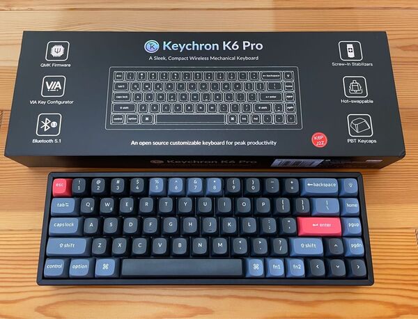 【キースイッチ交換済】Keychron K6 Pro アルミフレーム
