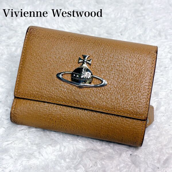 Vivienne Westwood 三つ折り 財布 オーブ ブラウン ヴィヴィアンウエストウッド 三つ折り財布