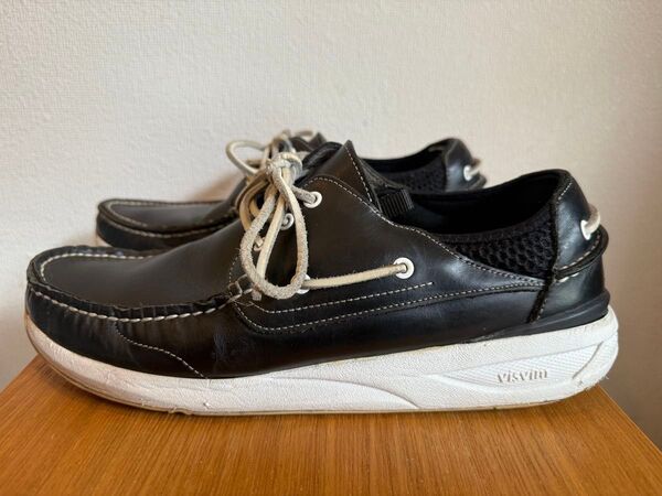 visvim Hockney ネイビー US10 デッキシューズ ホックニー