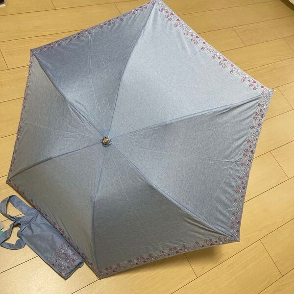 新品未使用korko 晴雨兼用折りたたみ傘 ブルー コルコ