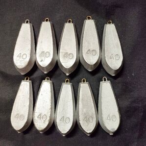 六角小田原オモリ40号10個セット 鉛 オモリ 六角オモリ