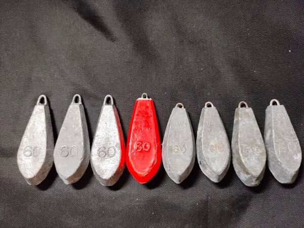 六角オモリ60号8個セット 船釣り おもり