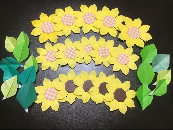 折り紙 ハンドメイド ひまわり 壁面飾り 15セット