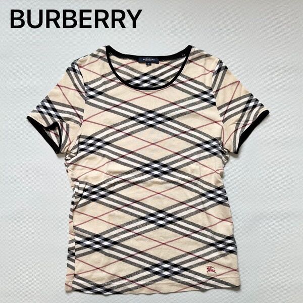 バーバリーロンドン BURBERRY ノバチェック柄 Tシャツ ホースロゴ刺繍 カットソー トップス