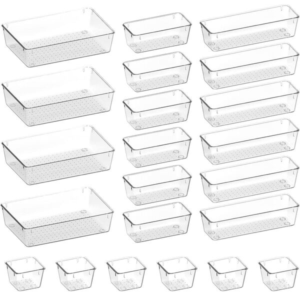 送料無料◆新品 CODOGOY 引き出し 仕切りトレー 22個セット◆小物入れ 収納トレー 収納ケース 化粧道具 文房具 整理整頓