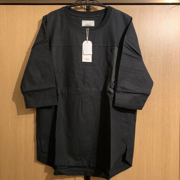 送料無料◆新品 COTORICA.半袖Tシャツ◆メンズL ブラック コトリカ デニム風 トップス プルオーバーカットソー ビッグT