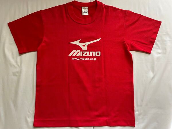 Tシャツ ロゴあり レッド 赤 練習着 トレーニングウェア トップス スポーツウェア ミズノ M
