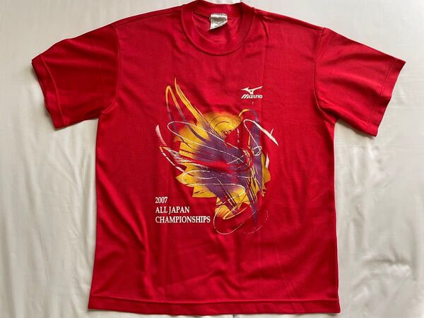 Tシャツ ロゴあり レッド 赤 練習着 トレーニングウェア トップス スポーツウェア イベントウェア ミズノ M