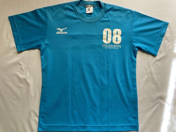 Tシャツ ロゴあり 水色 ブルー 練習着 トレーニングウェア トップス スポーツウェア イベントウェア プリント ミズノ M