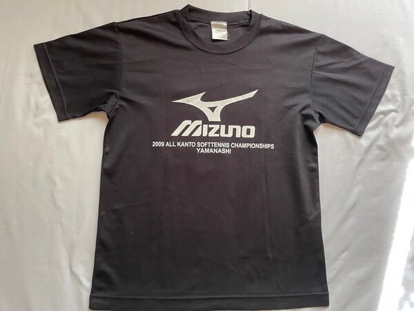 Tシャツ ロゴあり 黒 ブラック 練習着 トレーニングウェア トップス スポーツウェア イベントウェア プリント ミズノ M