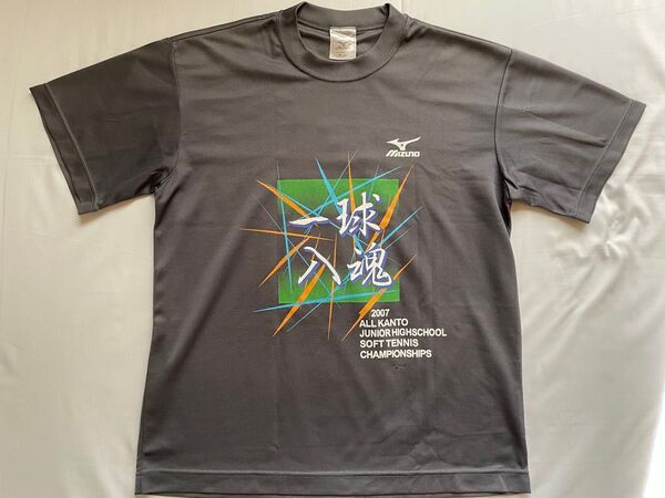 Tシャツ ロゴあり グレー 練習着 トレーニングウェア トップス スポーツウェア イベントウェア プリント ミズノ M
