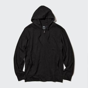 ユニクロ エアリズム UVカット フルジップパーカ XL ブラック パーカー エアリズムUVカットフルジップパーカ(長袖)