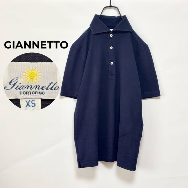 Giannetto ジャンネット メンズ トップス ポロシャツ ネイビー XS サイズ イタリア製 コットン ブランドポロシャツ