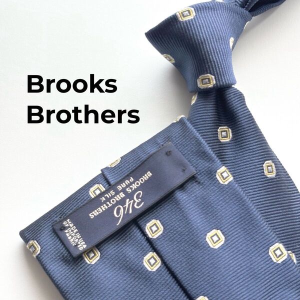 Brooks Brothers ブルックスブラザーズ 小紋柄 ネクタイ シルク ネイビー アメリカ製 メンズ ブランドネクタイ