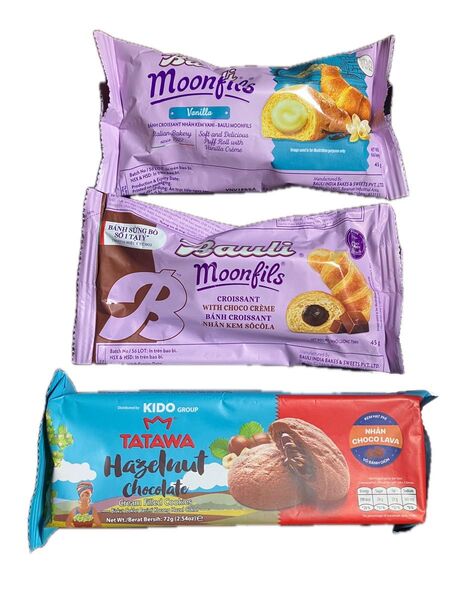 【お菓子】チョコクリーム&バニラクリームクロワッサン クッキーヘーゼルナッツチョコレートクリーム ベトナム土産 海外お菓子