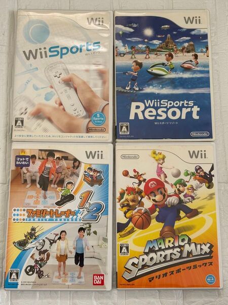 Wii Sports Resort マリオスポーツミックス ファミリートレーナー1&2 4本セット ソフト