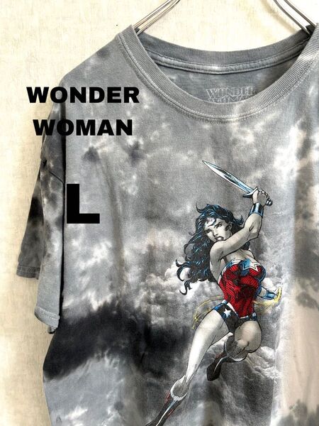 ワンダーウーマン Tシャツ L タイダイ ムービーT 半袖 マーベル 古着 映画 DC マーベル marvel ヴィンテージ