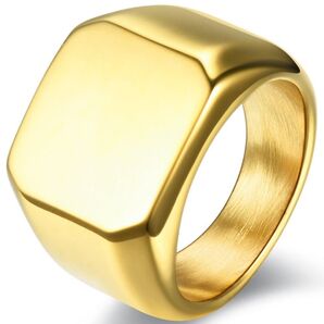 【大特価!】指輪 メンズ リング 印台 ステンレス シンプル 幅広 ファッション アクセサリー