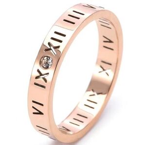 【大特価!】指輪 レディース リング ローマ 数字 ジルコニア チタン ピンキーリング ファッション アクセサリー