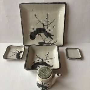 和食器 梅の絵 お皿セットです