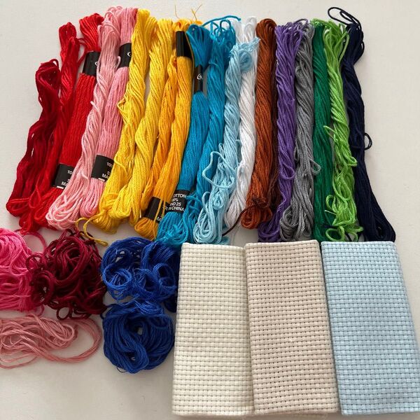 刺繍糸 刺繍布 まとめ売り ハンドメイド 手芸 材料 クロスステッチカットクロス キット