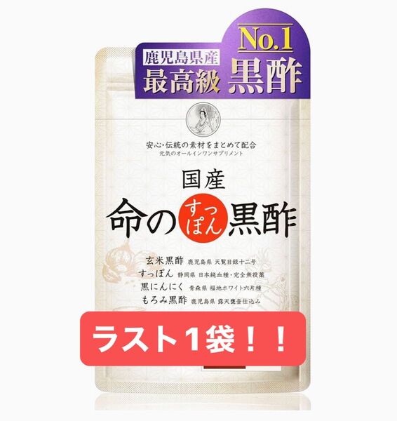 ラスト1袋!! 国産 命のすっぽん黒酢 サプリメント にんにく すっぽん 黒酢 香酢 アミノ酸 サプリ 120粒