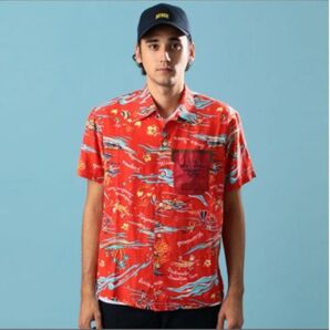 AVIREX HAWAIIAN SHIRT NAVY SE アヴィレックス