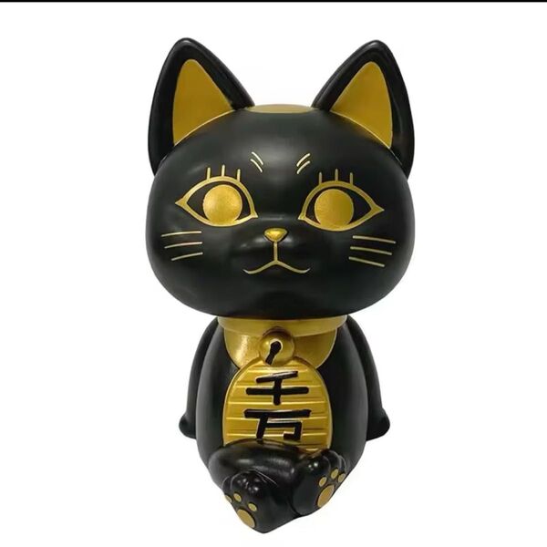 ダンダダン ターボババア 招き猫 置物 貯金箱インテリア 金 黒 開運