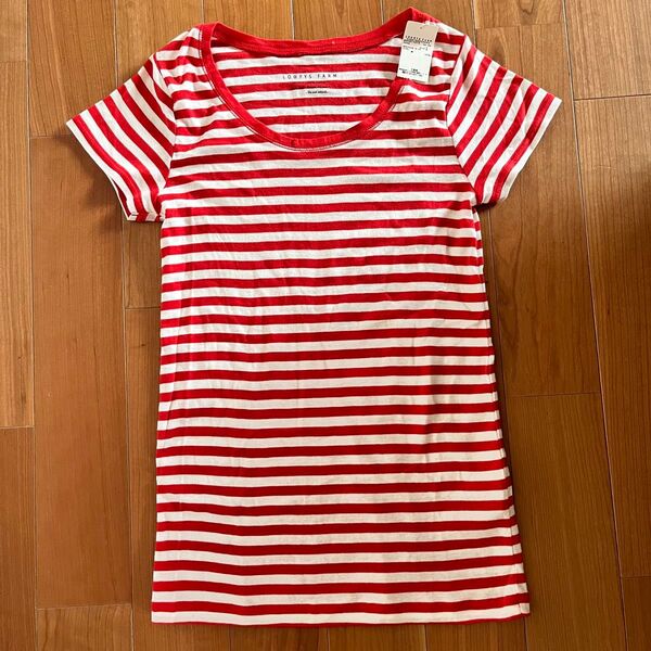 LOWRY'S FARM ボーダーTシャツ Mサイズ レッド 半袖