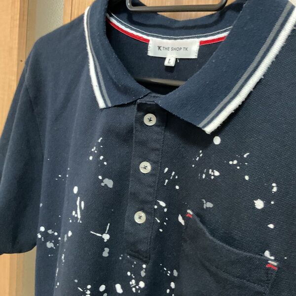 THE SHOP TK ポロシャツ Lサイズ ネイビー メンズ