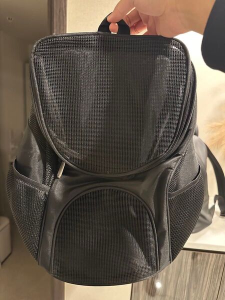 ペット用キャリーバッグ リュック ブラック