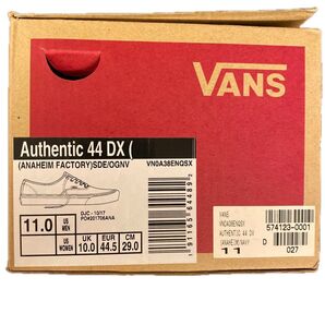 VANS バンズ オーセンティック 44 DX "アナハイムファクトリー" VN0A38ENQSX